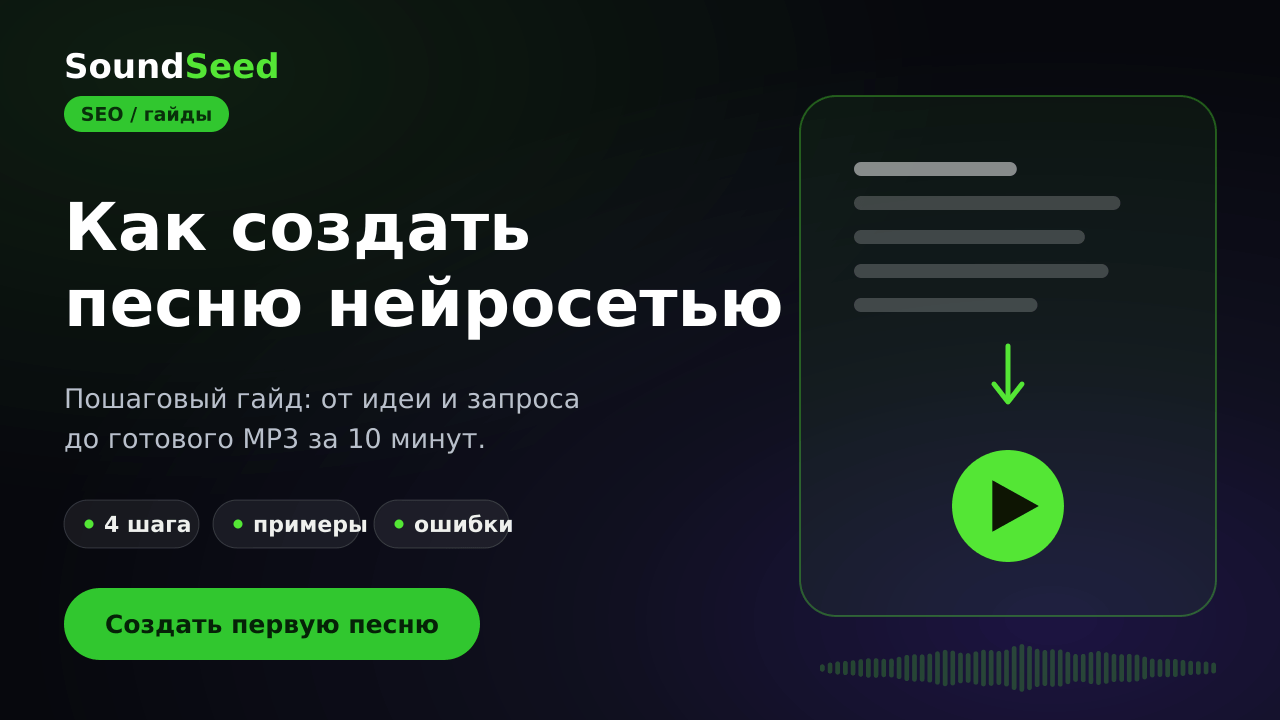 Пошаговое создание песни нейросетью в SoundSeed