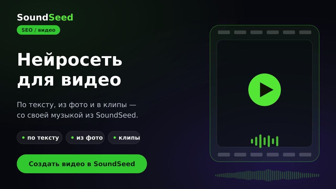 Создание видео нейросетью в SoundSeed