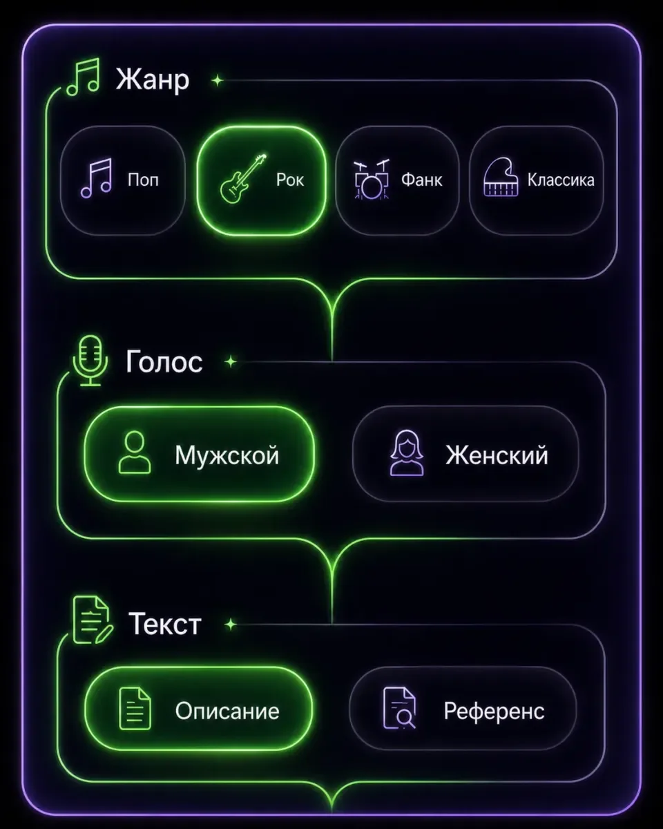 Выбери жанр и голос