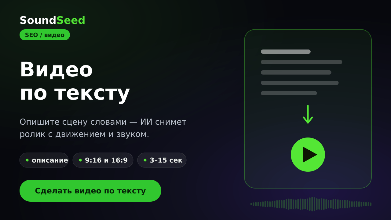 Генерация видео по текстовому описанию в SoundSeed